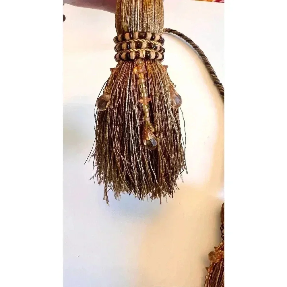 Vintage‎ handmade Twine Polyester Fringe Curtain Holders Decoration Hanging Rope